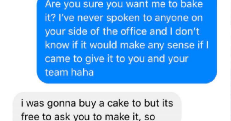 Foolish Coworker Has Stupid Cake Request, Overreacts When Soundly ...