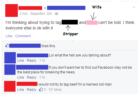Better Hide This From the Wife by Posting Publicly on Faceb