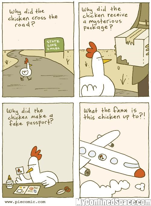 Why Did The Chicken Cross The Road? Web Comics 4koma comic strip, web comics