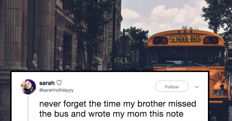 Kid's Hilarious Letter To His Mom After Missing The School Bus Goes ...