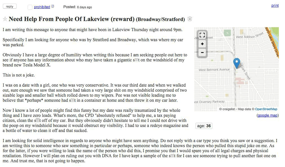 Tesla model on sale x craigslist