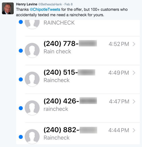 A Man's Phone Was Swarmed by People Texting Chipotle, at Least He Got a