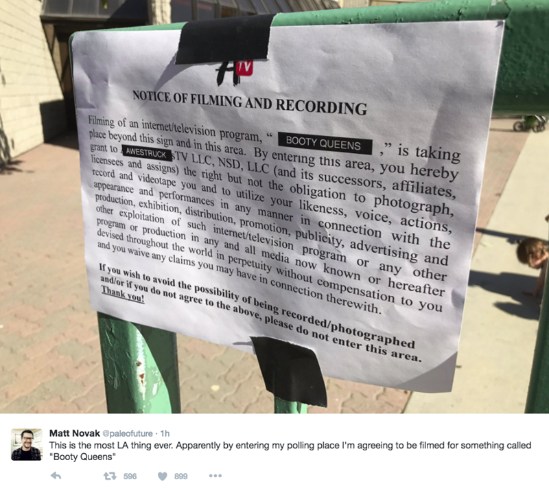 Polling Place of the Day Enter This Los Angeles Polling Place and You Agree to be a Part of