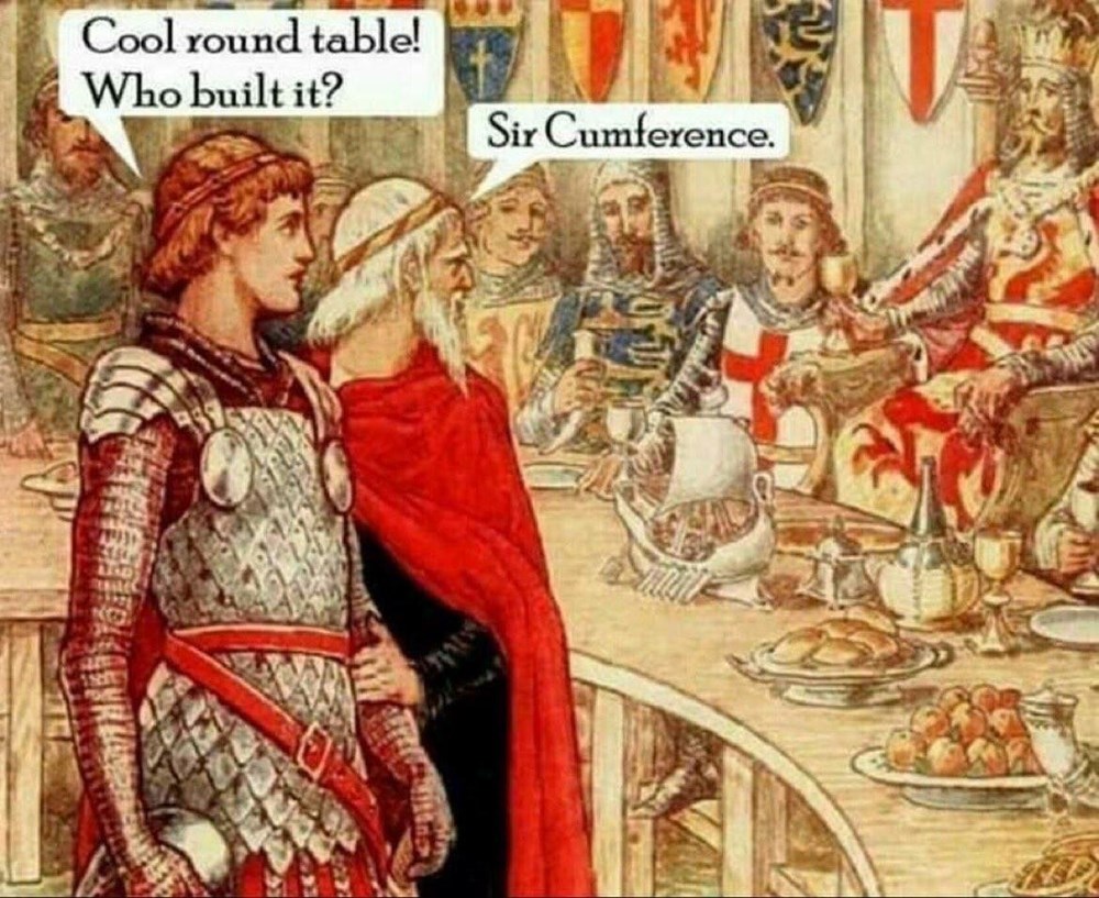 Punny Memebase Funny Memes   Bad Punfunny Meme Regarding The Knights Of The Round Table Sir Cumference Circumference