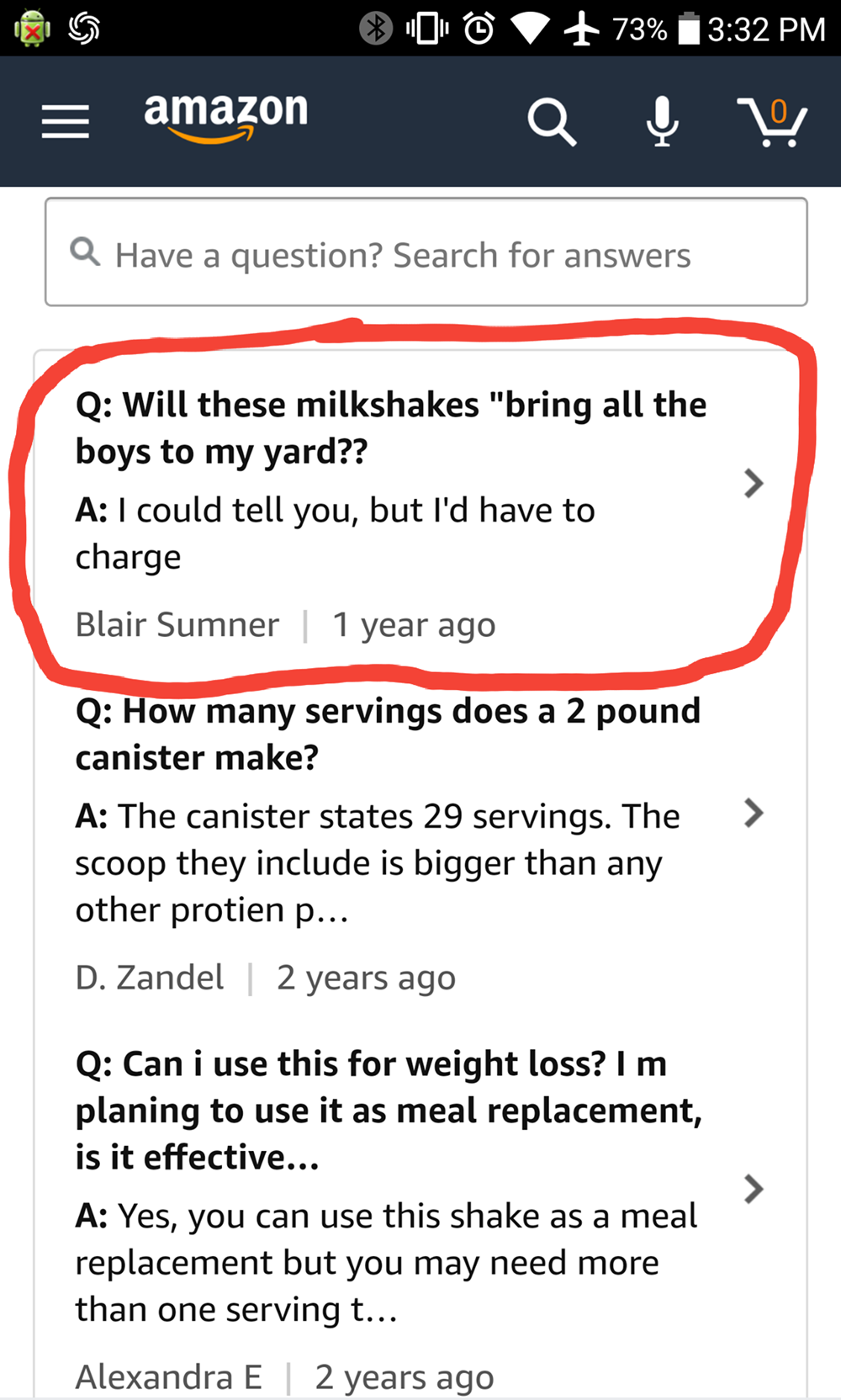 New Favorite Amazon Question and Answer Right Here FAIL Blog Funny