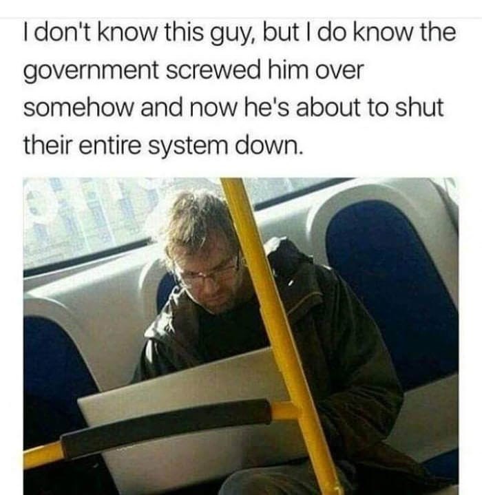 funny meme about man on a bus on his computer