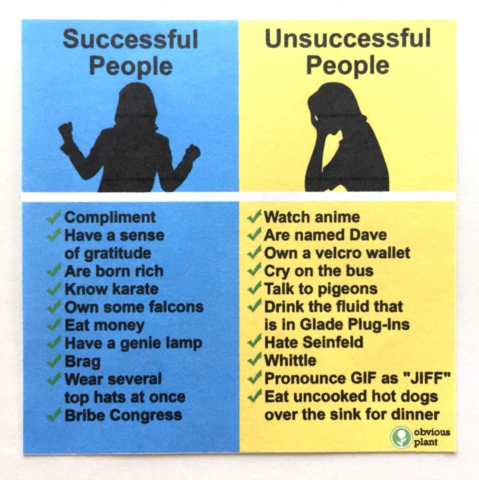 successful person vs unsuccessful person
