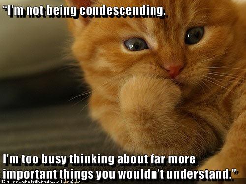 “I’m not being condescending.