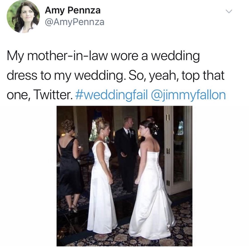 mother in law wore a wedding dress