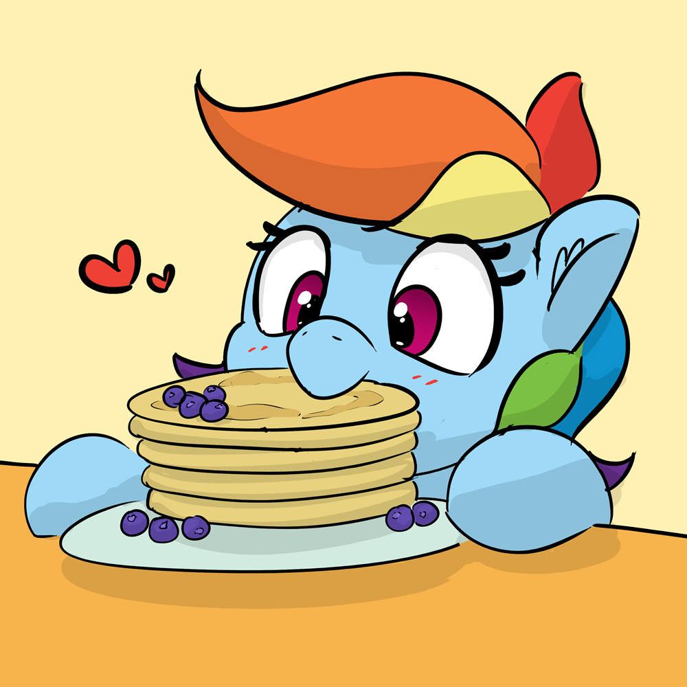 Rainbow Dash Eats Pancakes (Animation Preview) by AnScathMarcach