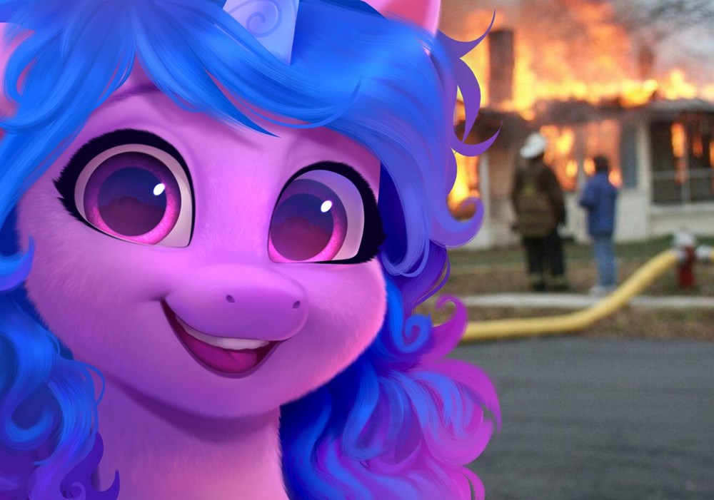 disaster girl meme pony