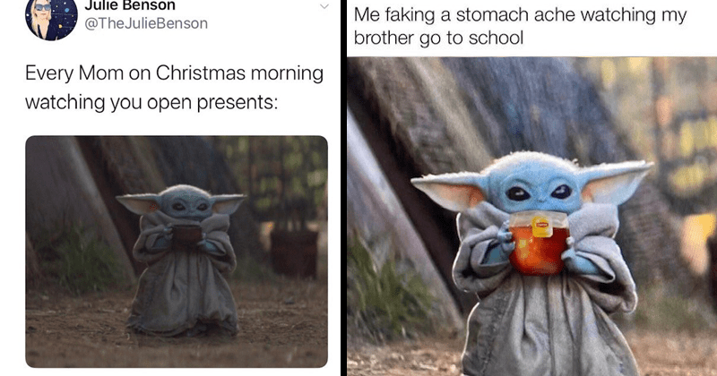 Baby Yoda Drinking Soup Meme Is Both Delightful And Unavoidable Memebase Funny Memes