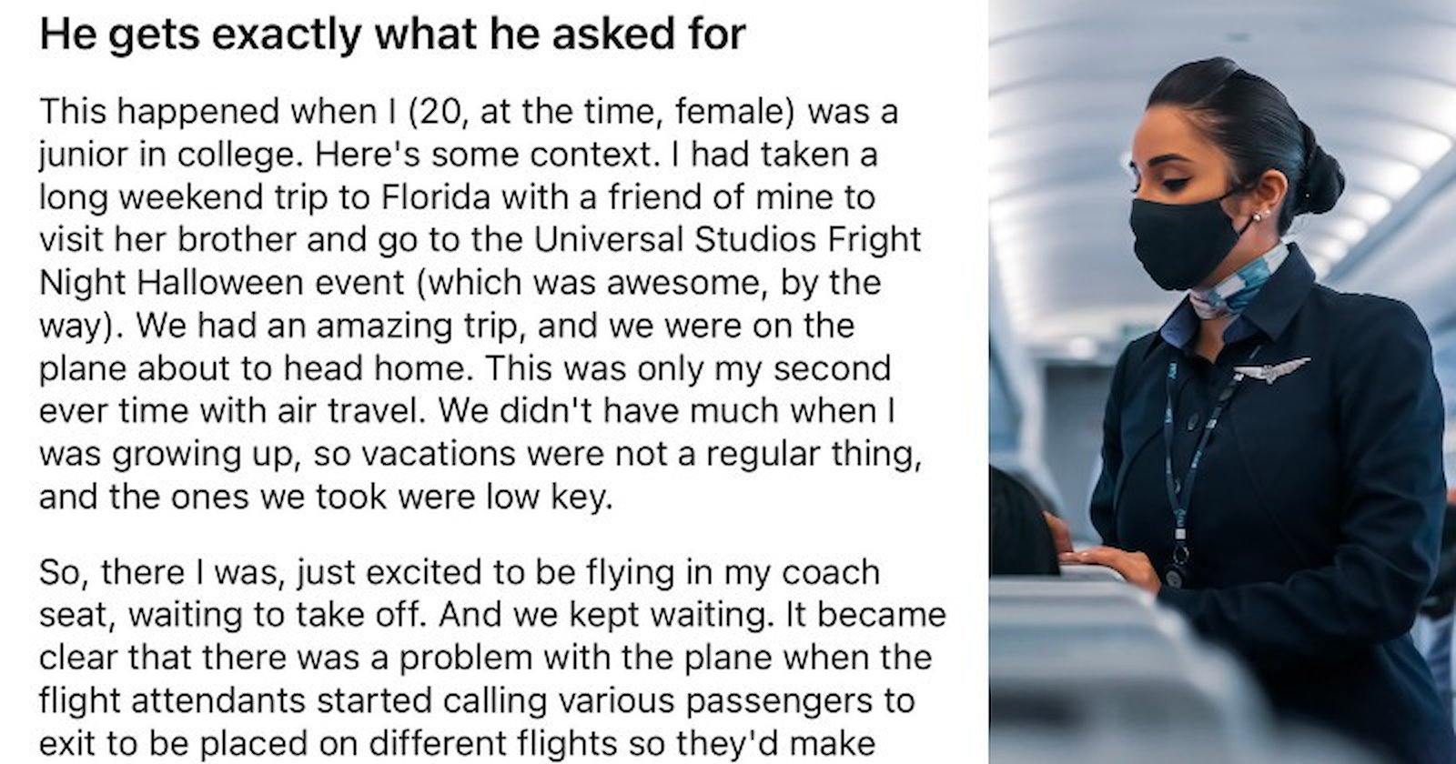 Guy Abusing Flight Attendant Gets Exactly What He Wanted When He Makes ...