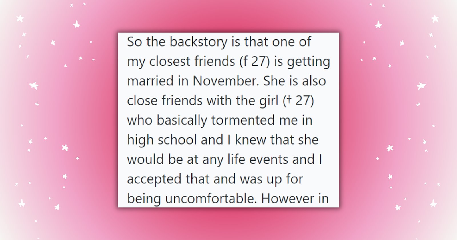 Woman Refuses to Attend Her Friend’s Wedding After Learning Her High ...