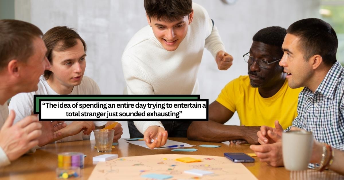 Woman left furious after fiancé demands she entertain his coworker's wife, while he hosts weekly Magic: The Gathering card game sessions with coworkers, sparking argument when she refuses to entertain a "stranger" for +7 hours: 'It's the least I could do'