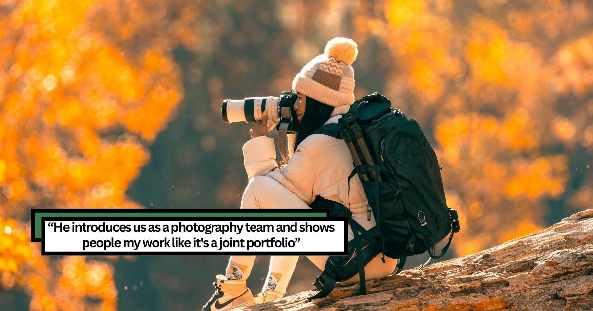 'He's not a photographer': Richmond wedding photographer confronts boyfriend for falsely claiming they’re photography “partners” in public, taking credit for her magazine-featured work, calls her ungrateful when asked to stop calling her projects “ours”