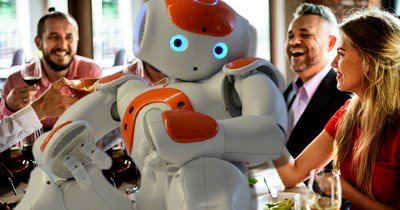 Viral robot waiter can't stop dancing and breaking dishes instead of serving customers in California restaurant