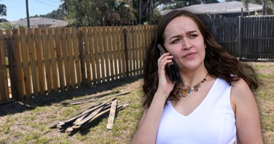 Neighbors dispute responsibility when the guy next door dumps scrap wood in his neighbor's yard after fronting the cost to build a shared fence: ‘His dog ruined [the fence]’