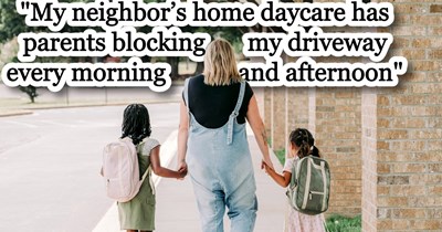 Pennsylvania homeowner left stumped as parents dropping kids at their neighbor's backyard daycare routinely park in front of, and even in, their driveway, making them late for work: 'When I told them to move, they said they thought it was shared parking'