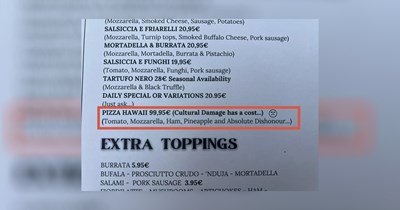 Restaurant charges over $100 for pineapple on pizza: 'Cultural damage has a cost'