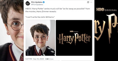 Composer Hans Zimmer claims his score for HBO Harry Potter will be "as far away as possible" from John Williams' work, and people on Twitter have mixed reactions