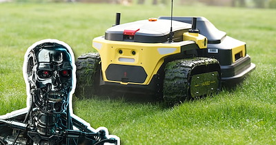 Homeowner comes home to discover his native pollinator garden has been damaged, discovers neighbor's trespassing $3,800 robotic mower is the culprit, repeated attempts to stop it crossing their shared boundary fail—homeowner takes more drastic measures