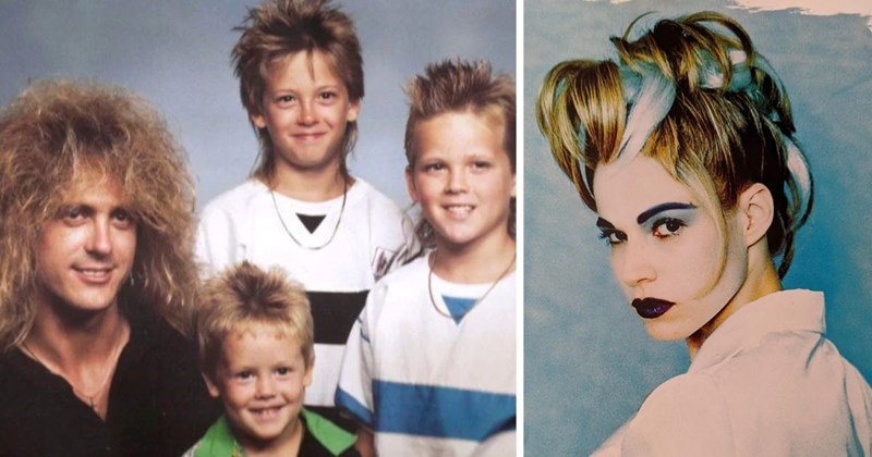 retro hairstyle crazy hair haircut hairstyle 80s 90s old fashioned vintage Nostalgia - 44878341