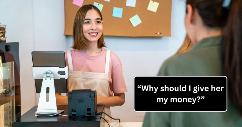family money older sister cashier paycheck drama paycheck little sister first job Family entitled parents - 45987333