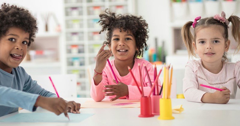 Kindergarten students, who should be able to manage going to the bathroom independently, especially if they can read and write independently. 