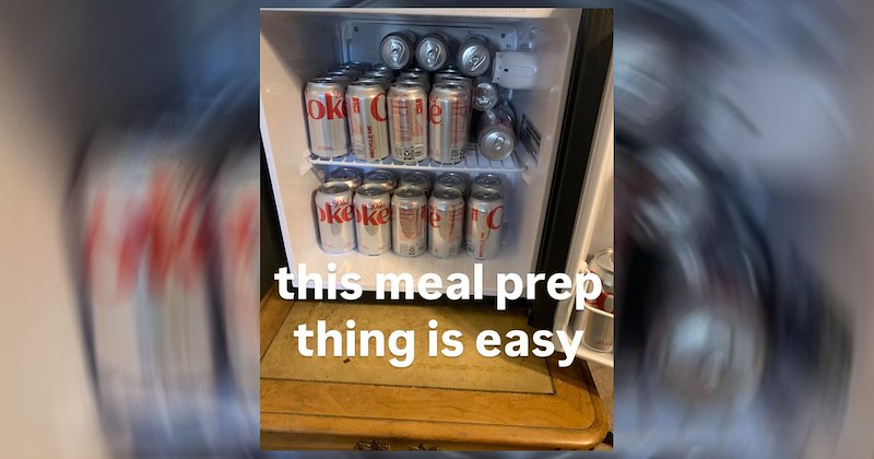A fridge full of Diet Coke