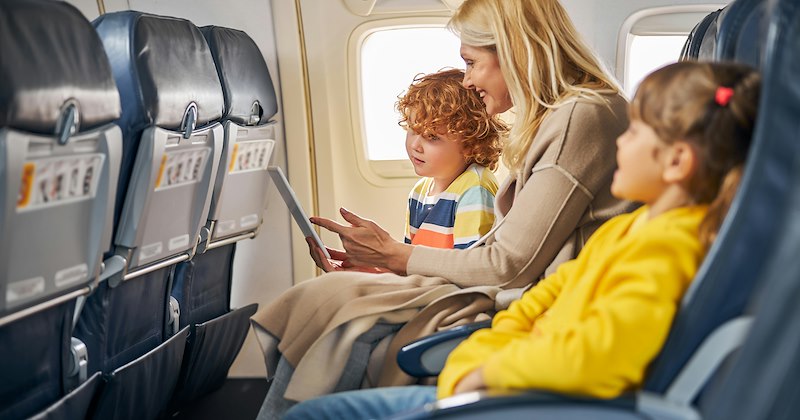 planes flight drama plane kids on planes passenger airline mom children airplane Customer Service - 46909701