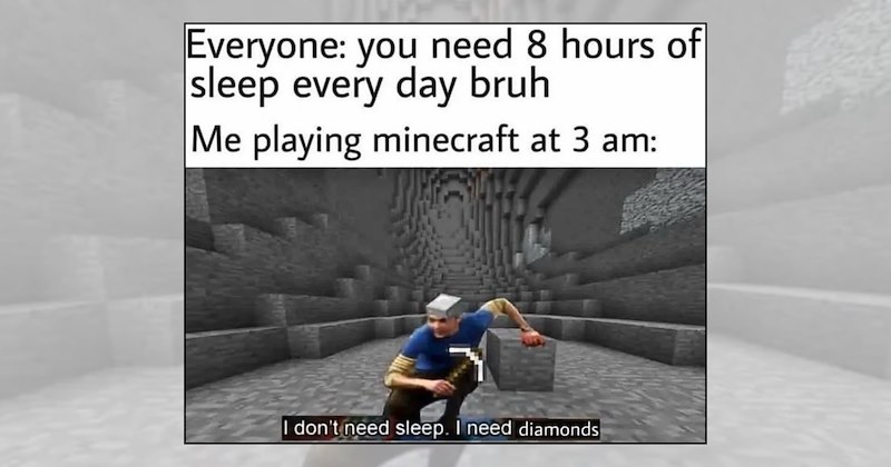 minecraft memes Funny Memes survival mode diamond mining diamonds minecraft gamer humor gaming memes mining - 46966277