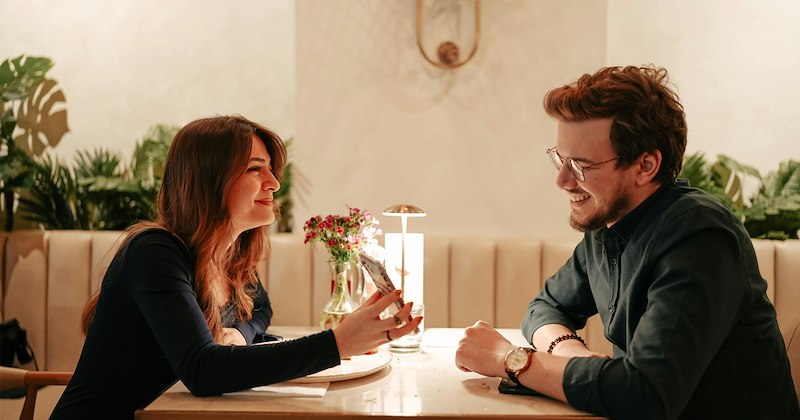 A man and a woman on a date