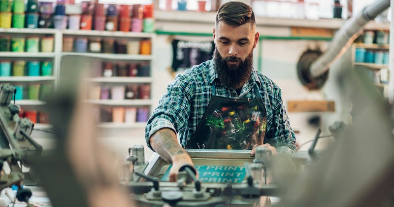 employee manager print shop customers process work process Workplace - 47111685