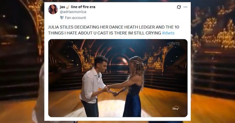 dancing twitter Dancing With The Stars Movie movies tribute DWTS 10 things I hate about you performance rom com heath ledger julia stiles Nostalgia - 47196933