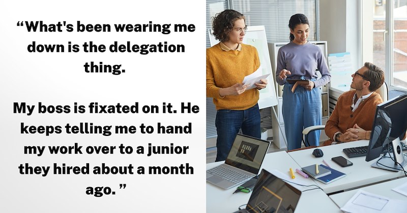 A young developer, a 5-year-veteran of their job has been left wondering whether they are being managed out amid attempts by thier boss to delegate their tasks to an unqualified junior staffer amid AI fears. 